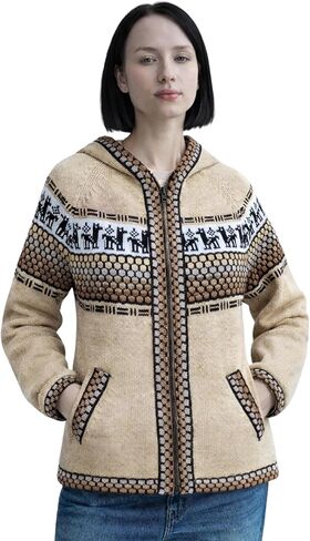 Gamboa Genuine Alpaca Cardigan Sweater for Women Winter Autumn Sweaters Lightweight in Saudi Arabia