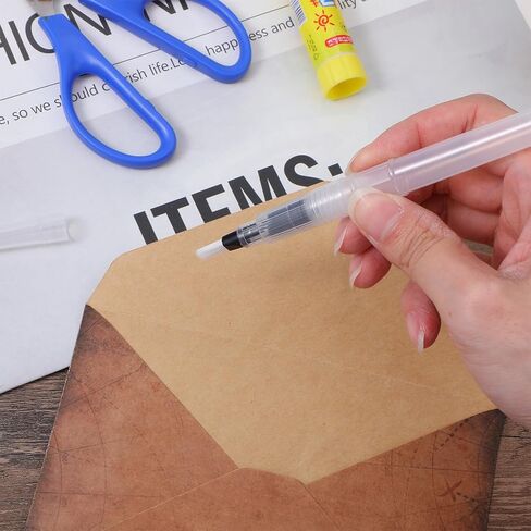 10Pcs Pencil Style Envelope Moistener with Nylon Brush Head Mailing for Letter Sealer Envelope & Stamp Moisteners for Mailing Letters Office Classroom, White in Saudi Arabia