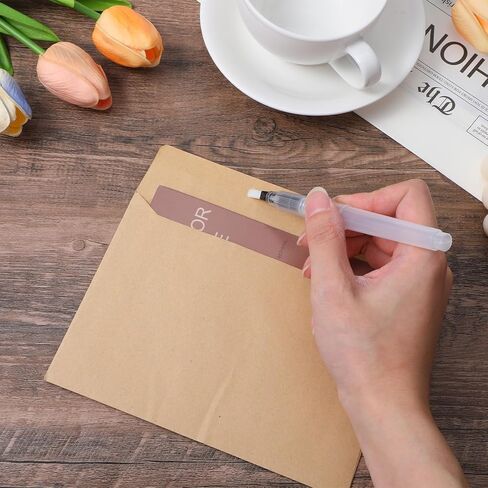 10Pcs Pencil Style Envelope Moistener with Nylon Brush Head Mailing for Letter Sealer Envelope & Stamp Moisteners for Mailing Letters Office Classroom, White in Saudi Arabia