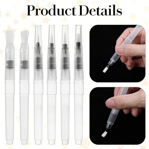 Xindojuz 6 PCS Pencil Style Envelope Sealer Moistener, Stamp Moisteners with Nylon Brush Head, Envelope Licker Tool Mailing Moistener Wetter Roller for Office Classroom (Clear) in Saudi Arabia