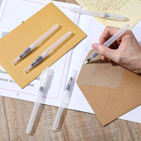 Xindojuz 6 PCS Pencil Style Envelope Sealer Moistener, Stamp Moisteners with Nylon Brush Head, Envelope Licker Tool Mailing Moistener Wetter Roller for Office Classroom (Clear) in Saudi Arabia