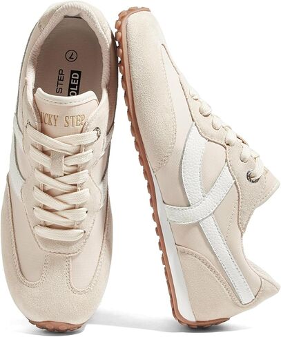 LUCKY STEP Women's Fashion Sneakers - Casual Retro Running Shoes - Non Slip Lightweight Trendy Comfortable Walking Footwear in Saudi Arabia
