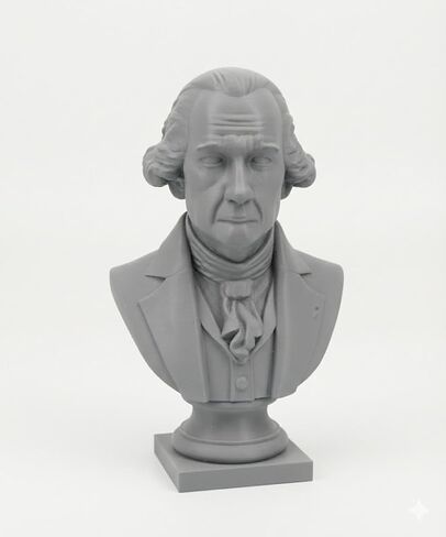 George Washington Head Statue | Durable Grey Plastic Historical Bust | Classic American President Sculpture for Desk, Shelf, Classroom, or Library Decor in Saudi Arabia