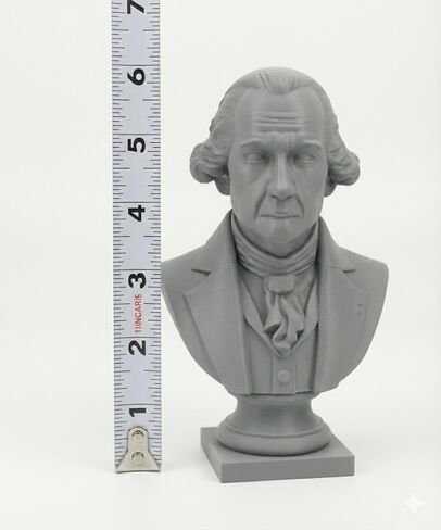 George Washington Head Statue | Durable Grey Plastic Historical Bust | Classic American President Sculpture for Desk, Shelf, Classroom, or Library Decor in Saudi Arabia