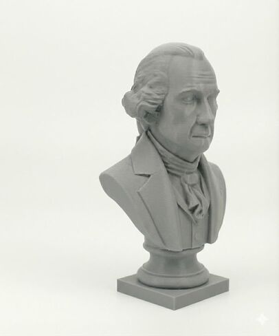 George Washington Head Statue | Durable Grey Plastic Historical Bust | Classic American President Sculpture for Desk, Shelf, Classroom, or Library Decor in Saudi Arabia