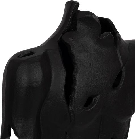Sagebrook Home Modern Abstract Metal & Stone Sculpture - Aluminum Male Torso Statue on Marble Base - Elegant Home & Office Decor for Living Room, Bedroom, or Desk - 17" Black in Saudi Arabia