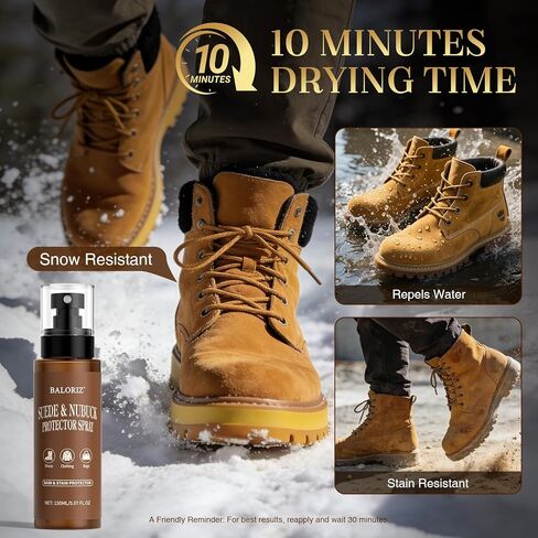 Nubuck & Suede Protector Spray, 150ml / 5.07 OZ Shoe Protector Spray, Rain & Stain Waterproof Protection Suede Waterproofing Spray for Shoes, Boots, Uggs, Furniture, Jackets, Bags and Apparel in Kuwait