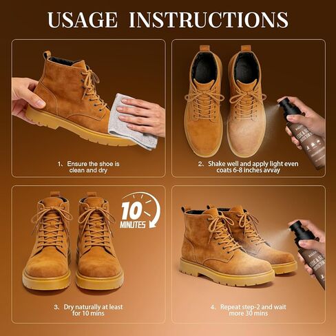 Nubuck & Suede Protector Spray, 150ml / 5.07 OZ Shoe Protector Spray, Rain & Stain Waterproof Protection Suede Waterproofing Spray for Shoes, Boots, Uggs, Furniture, Jackets, Bags and Apparel in Kuwait