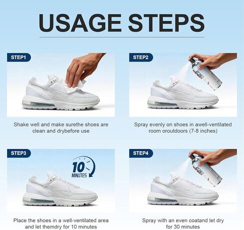رذاذ واقي الحذاء الأبيض: حماية مقاومة للماء وطارد للبقع للأحذية البيضاء، والأحذية الرياضية، والجلود، والقماش، ودرع غير مرئي للارتداء اليومي، 6.8 أونصة in Kuwait