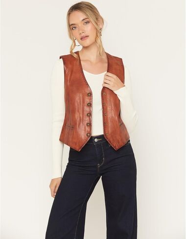 سترة Scully Western للسيدات من الجلد 5 Snap Cognac Soft Lamb F0_L1203 in Saudi Arabia
