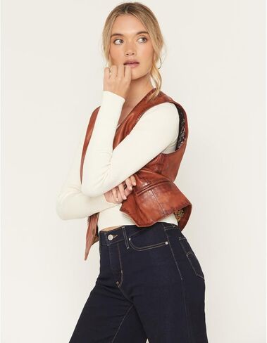 سترة Scully Western للسيدات من الجلد 5 Snap Cognac Soft Lamb F0_L1203 in Saudi Arabia
