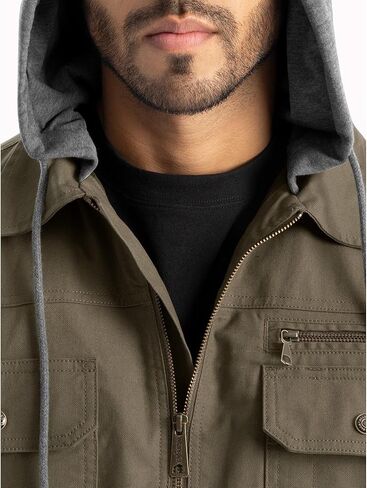 Wrangler Workwear Men's Quilted Lined Work Shirt Jacket with Hood in Saudi Arabia