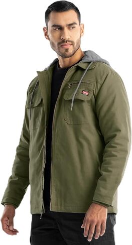 Wrangler Workwear Men's Quilted Lined Work Shirt Jacket with Hood in Saudi Arabia