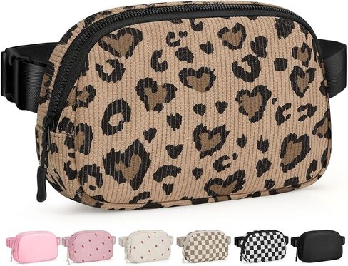 Fanny Packs for Women Cross Body Bag Waterproof Belt Bag with Adjustable Strap and Zipper Back Pocket Small Crossbody Bags Fashion Waist Packs for Workout Travelling(Black) in Kuwait