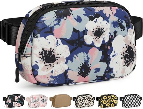 Fanny Packs for Women Cross Body Bag Waterproof Belt Bag with Adjustable Strap and Zipper Back Pocket Small Crossbody Bags Fashion Waist Packs for Workout Travelling(Black) in Kuwait