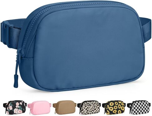 Fanny Packs for Women Cross Body Bag Waterproof Belt Bag with Adjustable Strap and Zipper Back Pocket Small Crossbody Bags Fashion Waist Packs for Workout Travelling(Black) in Kuwait