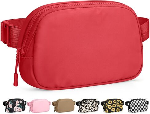 Fanny Packs for Women Cross Body Bag Waterproof Belt Bag with Adjustable Strap and Zipper Back Pocket Small Crossbody Bags Fashion Waist Packs for Workout Travelling(Black) in Kuwait