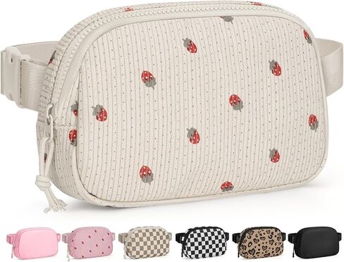 Fanny Packs for Women Cross Body Bag Waterproof Belt Bag with Adjustable Strap and Zipper Back Pocket Small Crossbody Bags Fashion Waist Packs for Workout Travelling(Black) in Kuwait
