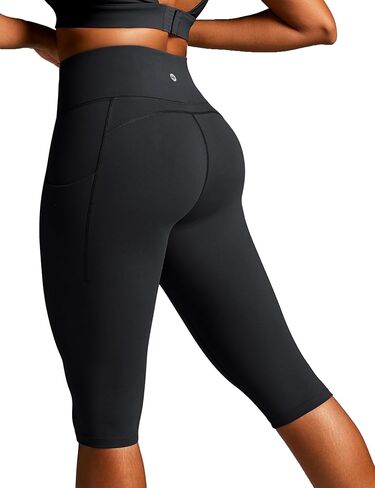 Ewedoos Knee Length Leggings with Pockets Capri Pants for Women High Waist Yoga Pants for Casual Summer Yoga Workout in Kuwait