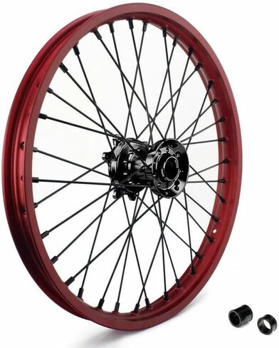 TOFR 21 "/19" مجموعة عجلات CNC لهوندا CR125R CR250R CRF250R CRF450R 04-13 محور أسود بحافة حمراء in Kuwait