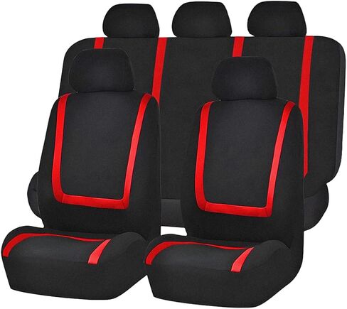 Car Seat Covers, Full Set Split Non-Slip Vehicle Front & Rear Seat Protector, Durable Comfortable Automotive Interior Chair Protective Cover, Universal for SUV Automobile Truck (Black) in Saudi Arabia