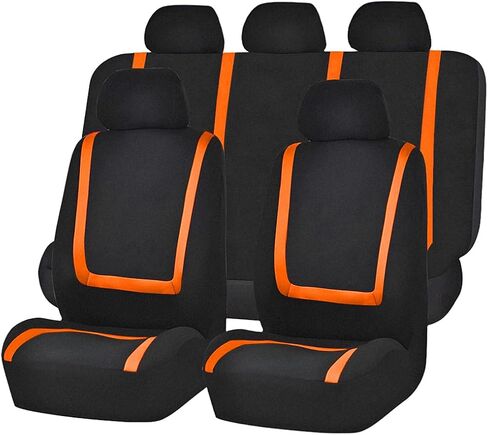 Car Seat Covers, Full Set Split Non-Slip Vehicle Front & Rear Seat Protector, Durable Comfortable Automotive Interior Chair Protective Cover, Universal for SUV Automobile Truck (Black) in Saudi Arabia