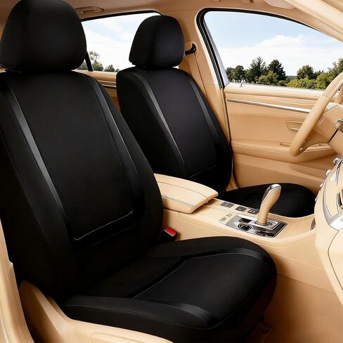 Car Seat Covers, Full Set Split Non-Slip Vehicle Front & Rear Seat Protector, Durable Comfortable Automotive Interior Chair Protective Cover, Universal for SUV Automobile Truck (Black) in Saudi Arabia