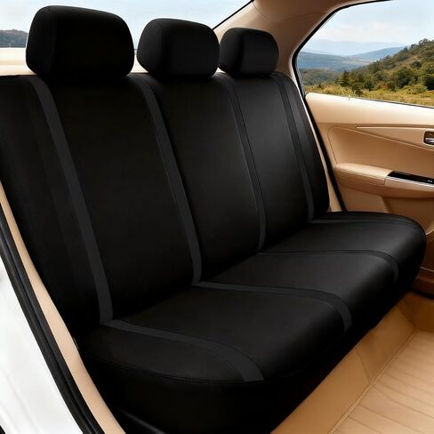 Car Seat Covers, Full Set Split Non-Slip Vehicle Front & Rear Seat Protector, Durable Comfortable Automotive Interior Chair Protective Cover, Universal for SUV Automobile Truck (Black) in Saudi Arabia