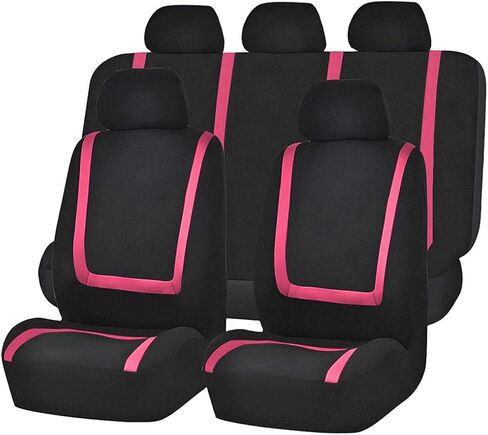 Car Seat Covers, Full Set Split Non-Slip Vehicle Front & Rear Seat Protector, Durable Comfortable Automotive Interior Chair Protective Cover, Universal for SUV Automobile Truck (Black) in Saudi Arabia