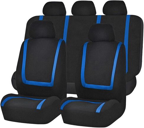Car Seat Covers, Full Set Split Non-Slip Vehicle Front & Rear Seat Protector, Durable Comfortable Automotive Interior Chair Protective Cover, Universal for SUV Automobile Truck (Black) in Saudi Arabia