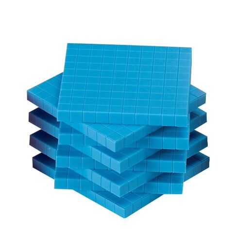 hand2mind Blue Plastic Base Ten Blocks Flats Set, Place Value Blocks, Counting Cubes for Kids Math, Base Ten Blocks Classroom Set, Math Blocks Kindergarten, Base 10 Math Manipulatives (Set of 10) in Saudi Arabia