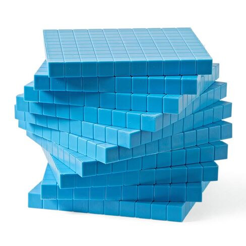 hand2mind Blue Plastic Base Ten Blocks Flats Set, Place Value Blocks, Counting Cubes for Kids Math, Base Ten Blocks Classroom Set, Math Blocks Kindergarten, Base 10 Math Manipulatives (Set of 10) in Saudi Arabia
