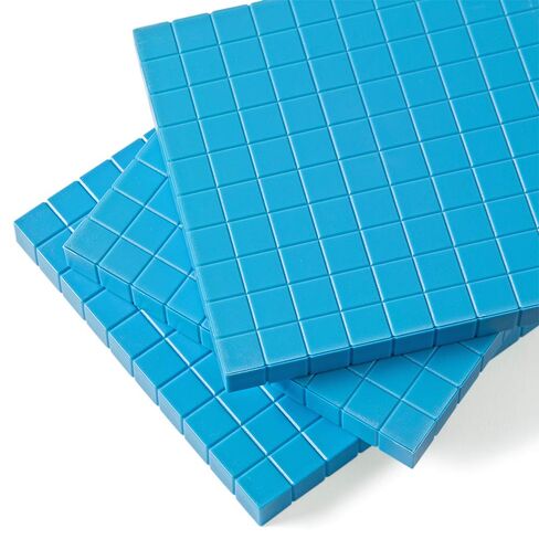 hand2mind Blue Plastic Base Ten Blocks Flats Set, Place Value Blocks, Counting Cubes for Kids Math, Base Ten Blocks Classroom Set, Math Blocks Kindergarten, Base 10 Math Manipulatives (Set of 10) in Saudi Arabia