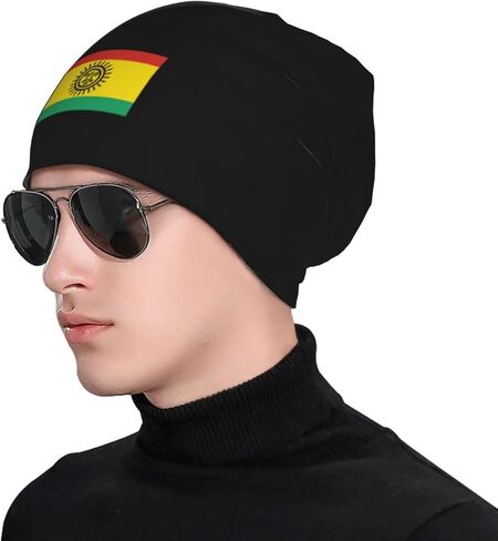 Flag of The Jatibonicu Taino Tribal Nation Beanie Hat for Women Men Warm Skull Caps Slouchy Knit Beanie Hat Black in Saudi Arabia