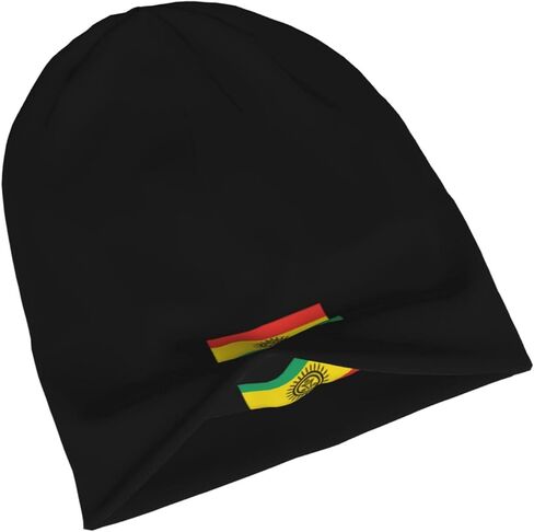 Flag of The Jatibonicu Taino Tribal Nation Beanie Hat for Women Men Warm Skull Caps Slouchy Knit Beanie Hat Black in Saudi Arabia