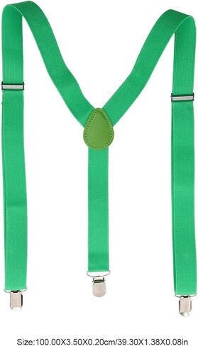 2pcs St Patricks Day Suspenders for Men Heavy Duty Elastic Jean Strap Adjustable Lucky Shamrock Party Accessories in Saudi Arabia