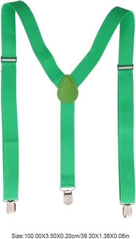 Ciieeo St Patricks Day Suspenders 2pcs Green Adjustable Strap Suspenders Men Multifunctional Suit and Jean Pant Braces for Holiday Celebration in Kuwait