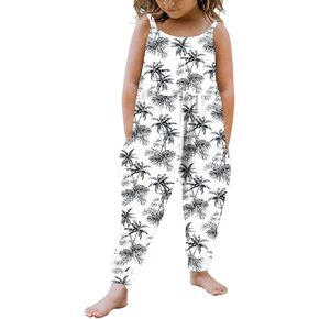 Toddler Baby Girls Jumpsuit One Piece Mermaid Romper Sleeveless Strap Summer Outfits Pockets Clothes 1-6 Years in Saudi Arabia