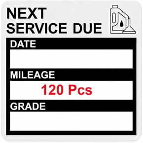 Static Cling Oil Change Stickers for Windshield, 120 Pcs 2x2 Inches No Glue No Residue Clear Next Service Due Reminder Labels for Car Window, Upgraded Transparent Removable Auto Maintenance Sticker in Saudi Arabia