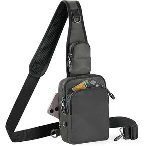 حقيبة حبال Crossbody مضادة للسرقة للنساء رجال يحظرون ، أكياس صدر صغيرة الكتف مع قفل سحاب in Kuwait