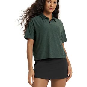 ODODOS Women's Performance Short Sleeve Polo Shirts - Ultra Soft odSTRATUM Tech Tee UPF 50+ Relaxed Crop Top in Kuwait