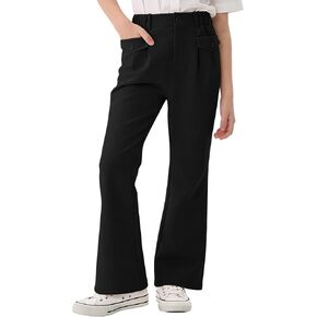 Rolanko Girls Uniform Pants Flare School Pants for Girls Wrinkle & Pilling Resistant Stretch Kids Dress Trousers Daily in Kuwait
