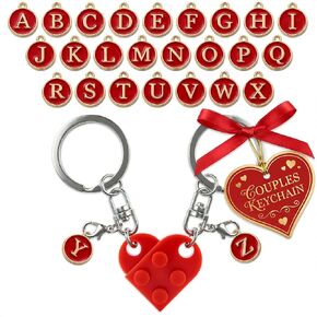 ALPENKOK Heart Valentine Keychain for Couples – 2-Pack, Romantic Valentine Gift for Her and Him – Personalized Keychain in Kuwait