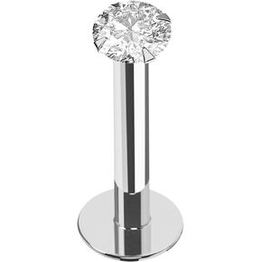 Lab Grown Diamond 14K Solid Gold Push Fit Top 16 Gauge - 8mm Length Hollow Labret - Tragus Bar Piercing - Helix Stud - Lip Piercing Body Jewelry in Saudi Arabia