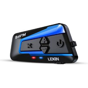 سماعة رأس بلوتوث LEXIN MeshCom للدراجات النارية، نظام اتصالات شبكي 24 راكبًا، شرائح مزدوجة مع تعدد المهام الصوتية/مشاركة الموسيقى/بطارية 1100 مللي أمبير في الساعة/راديو FM/تقليل الضوضاء/مقاوم للماء، حزمة مزدوجة in Kuwait