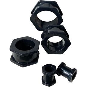 PAIR of Unique Black Hexagon Silicone Double Flare Tunnels - Plug - Gauges - Body Jewelry in Saudi Arabia