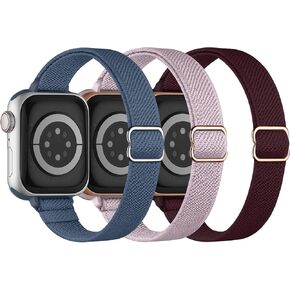 Slim Stretchy Band Compatible with Apple Watch Bands 40mm 41mm 42mm 38mm 44mm 45mm 46mm 49mm Women Men, Thin Narrow Skinny Elastic Nylon Solo Loop Strap for iWatch Series 10 9 8 7 6 5 4 3 Ultra SE 2 1 in Saudi Arabia
