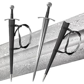 سيف قتال فارس العصور الوسطى من الفولاذ عالي الكربون - سيف قتالي حاد مصنوع يدويًا بالكامل، سلاح عملي، متعدد الأغراض للتجميع والعرض ولعب الأدوار in Kuwait