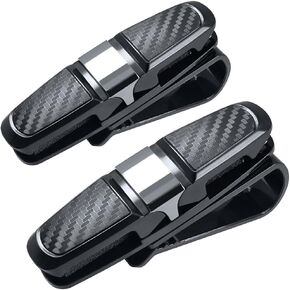 2 Pack Glasses Holders for Car Sun Visor, Sunglasses Eyeglasses Mount with Ticket Card Clip - Black in Saudi Arabia
