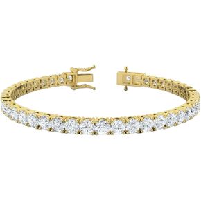 سوار التنس الماسي المعتمد من IGI 3.00-10.00 قيراط للنساء 14 قيراط من الذهب الأبيض الصلب مع إعداد شوكة وقفل أمان ومشبك دائري مقاس 7 بوصات (لون E-F، وضوح VS1-VS2) in Kuwait